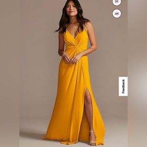 jersey a-line bridesmaid dress with knot detail